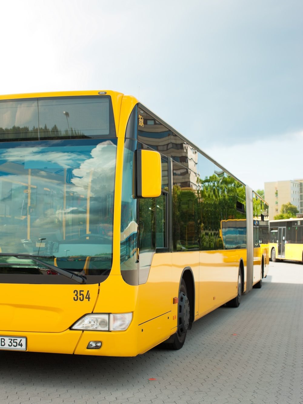 Bus parking on bus station or terminal waiting for its next service